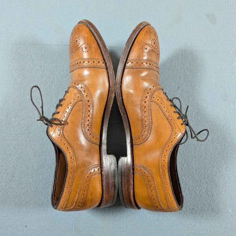 Allen Edmonds Strand Oxford Mens Size 12 Walnut Leather Brogue Dress Shoes